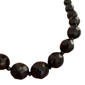 Vintage Black Beaded Necklace Costume Jewelry Retro